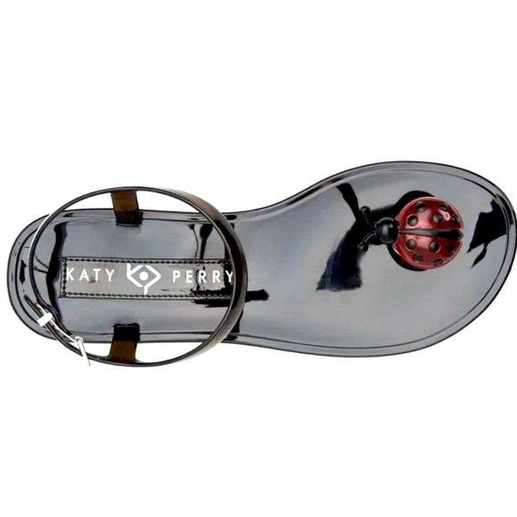 Katy Perry Red and Black Geli® sandals with Red Ladybug Accent size 6 - Picture 1 of 17